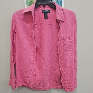 Pink 100% Silk Ralph Lauren Shirt